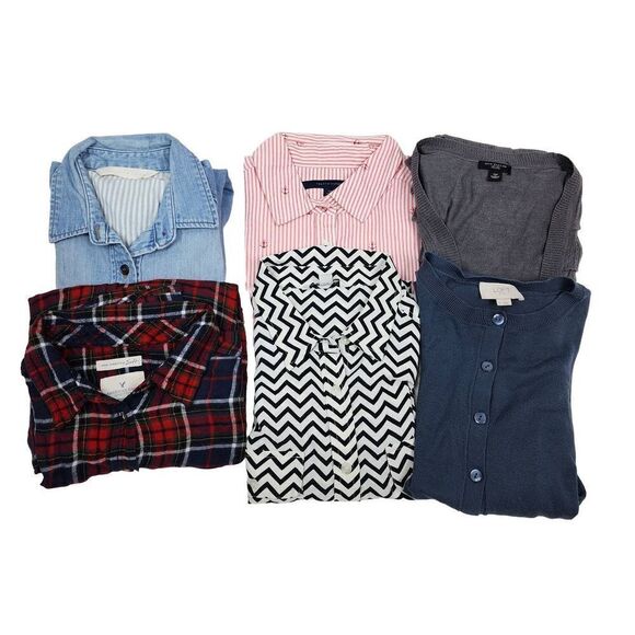 Bundle of 6 pcs Buttondown Tops AE, Loft, Ann Taylor Sz Small - Picture 1 of 10
